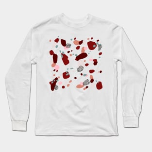 Modern Terrazzo Pattern |  Retro Terracotta Long Sleeve T-Shirt